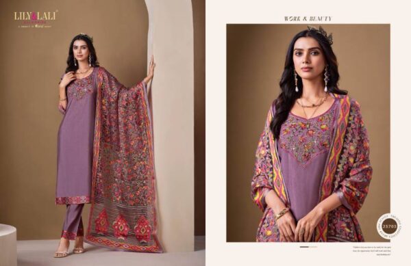 Lily And Lali Brasso Roman Silk Kurti Bottom With Dupatta Catalog Wholesale Collection - Image 5