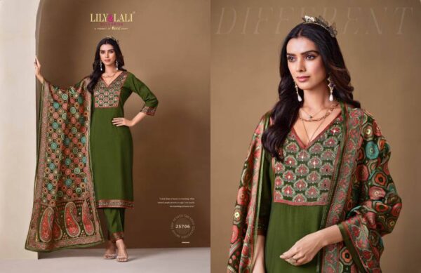 Lily And Lali Brasso Roman Silk Kurti Bottom With Dupatta Catalog Wholesale Collection - Image 6