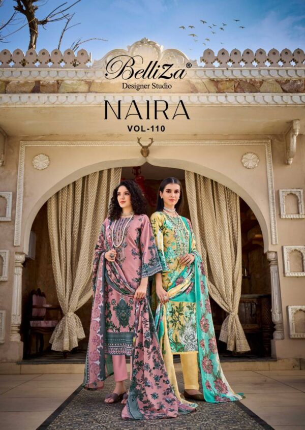 Belliza Naira Vol 110 Cotton Digital Printed Dress Material Catalog Wholesale Collection