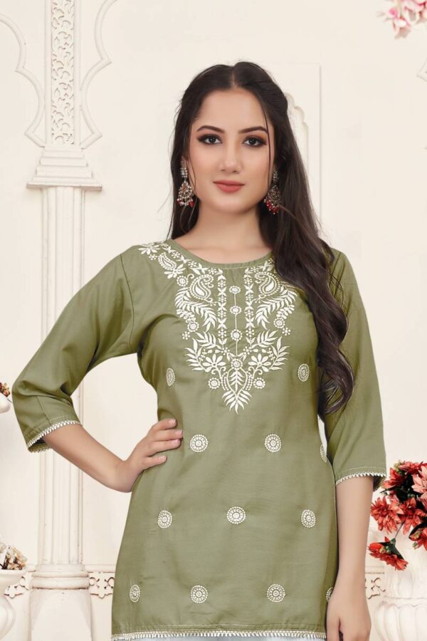 9star Fashion Money Vol 2 Rayon Chikankari Ladies Tops Catalog Wholesale Collection