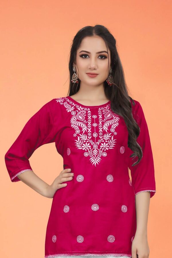9star Fashion Money Vol 2 Rayon Chikankari Ladies Tops Catalog Wholesale Collection - Image 4