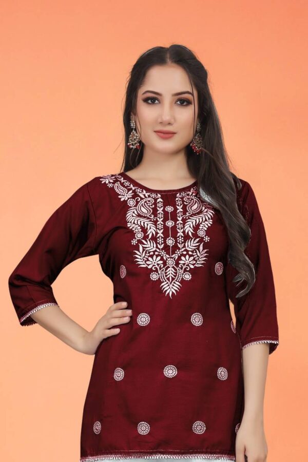 9star Fashion Money Vol 2 Rayon Chikankari Ladies Tops Catalog Wholesale Collection - Image 5