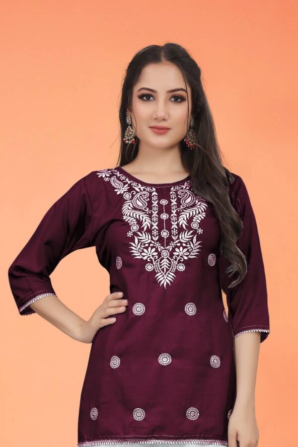 9star Fashion Money Vol 2 Rayon Chikankari Ladies Tops Catalog Wholesale Collection - Image 6