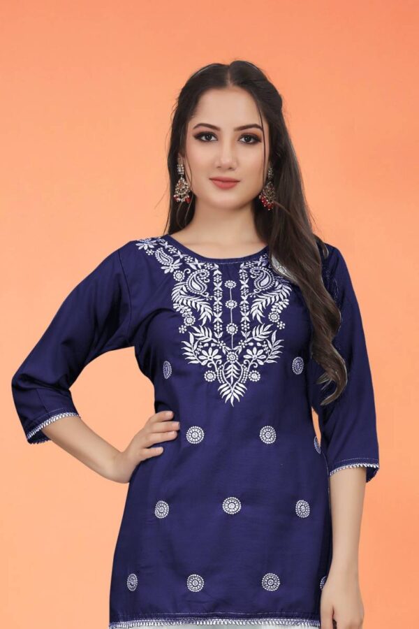 9star Fashion Money Vol 2 Rayon Chikankari Ladies Tops Catalog Wholesale Collection - Image 7