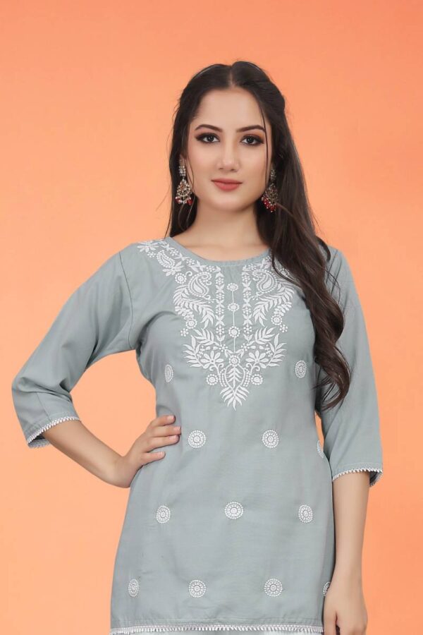 9star Fashion Money Vol 2 Rayon Chikankari Ladies Tops Catalog Wholesale Collection - Image 9