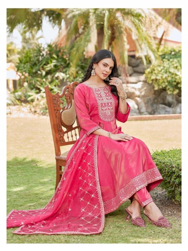 Aanchi Ankita Roman Shimmer Kurti Bottom With Dupatta Catalog Wholesale Collection - Image 2