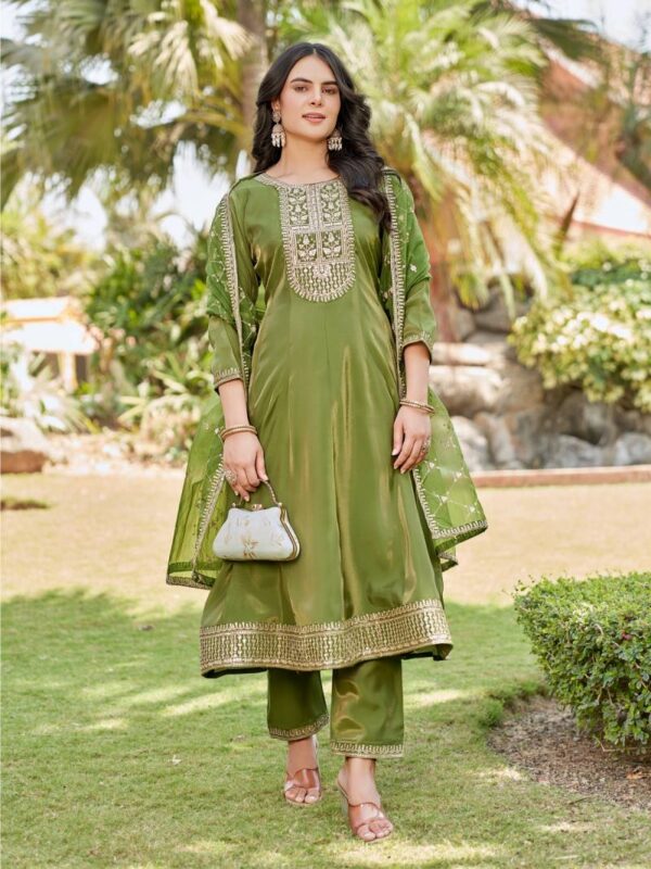Aanchi Ankita Roman Shimmer Kurti Bottom With Dupatta Catalog Wholesale Collection - Image 5