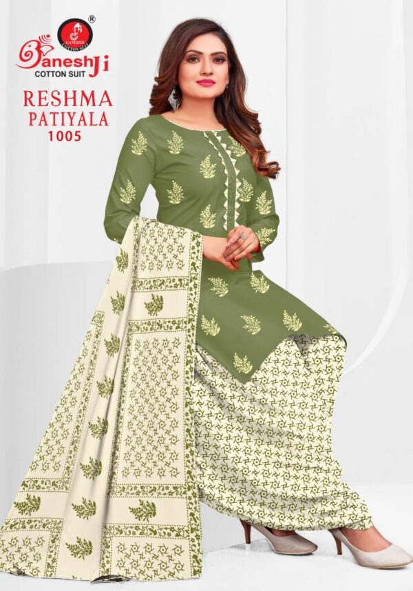 Ganeshji Reshma Patiyala Vol 01 Fancy Cotton Dress Material Catalog Wholesale Collection - Image 5