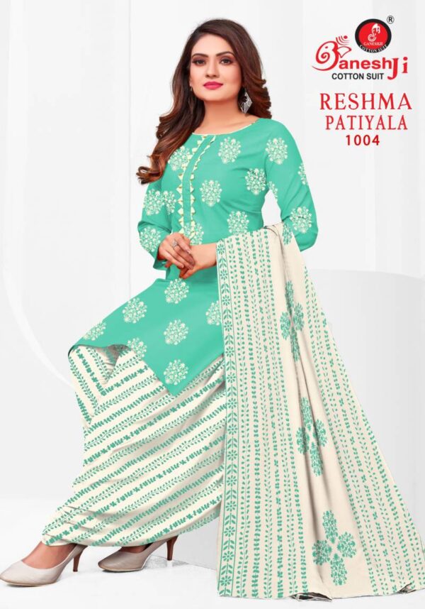 Ganeshji Reshma Patiyala Vol 01 Fancy Cotton Dress Material Catalog Wholesale Collection - Image 7