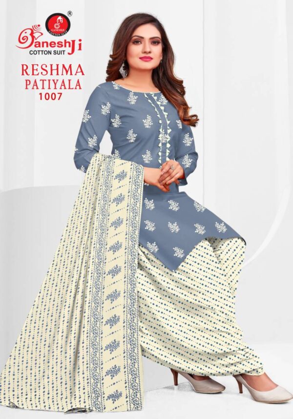 Ganeshji Reshma Patiyala Vol 01 Fancy Cotton Dress Material Catalog Wholesale Collection - Image 9