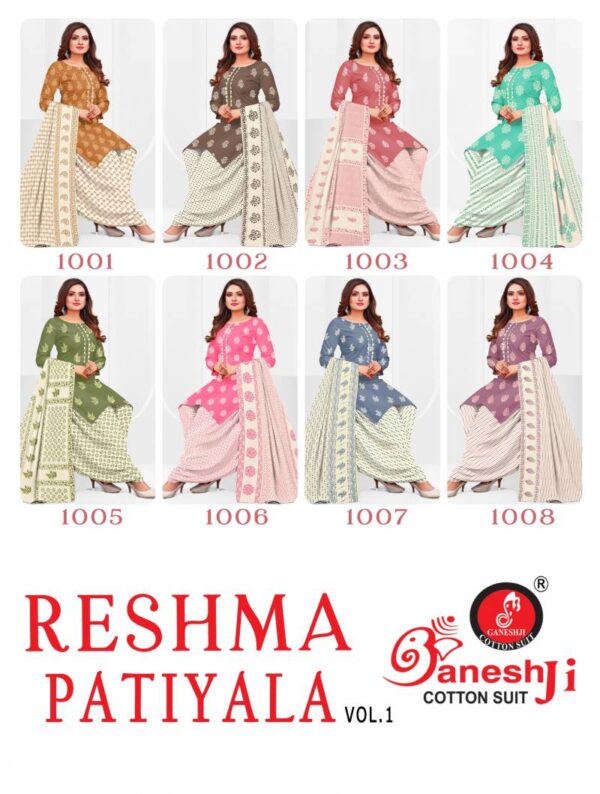 Ganeshji Reshma Patiyala Vol 01 Fancy Cotton Dress Material Catalog Wholesale Collection - Image 10