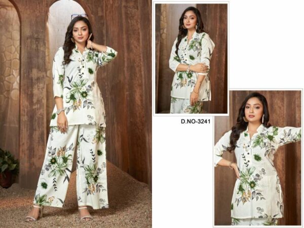 Ladies Flavour 3240 And 3241 Cotton Flex Printed Co Ord Set Catalog Wholesale Collection - Image 3
