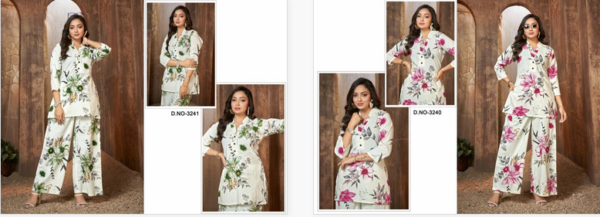 Ladies Flavour 3240 And 3241 Cotton Flex Printed Co Ord Set Catalog Wholesale Collection - Image 4