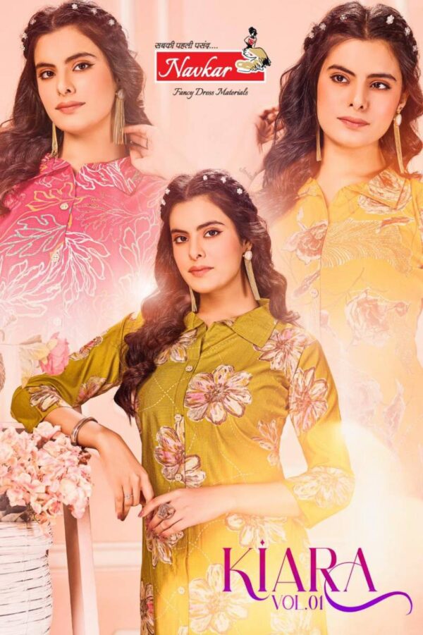 Navkar Kiara Vol 1 Vatican Discharge Printed Kurti With Bottom Catalog Wholesale Collection