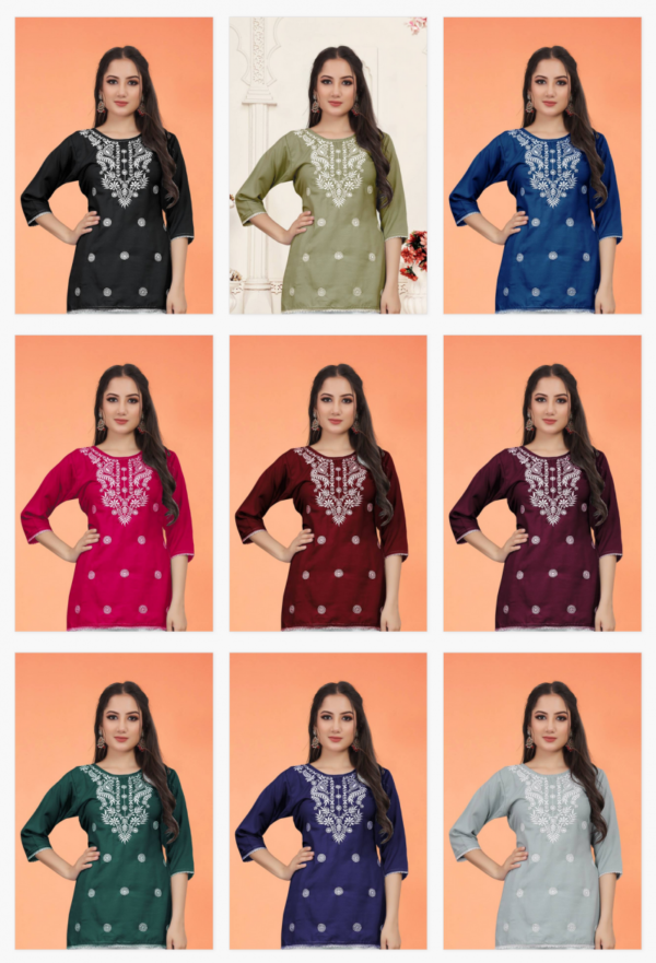 9star Fashion Money Vol 2 Rayon Chikankari Ladies Tops Catalog Wholesale Collection - Image 10