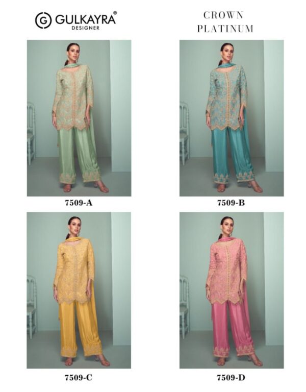 Gulkayra Crown Platinum Chinon Designer Salwar Kameez Catalog Wholesale Collection - Image 5