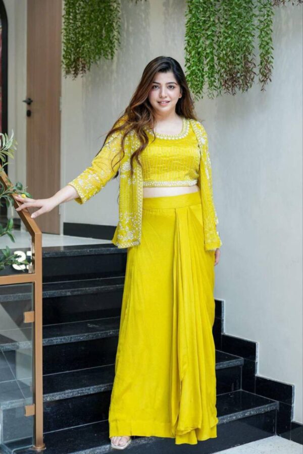 Bt 7096 Trending Party Wear Chinon Indo Western Catalog Wholesale Collection - Image 3
