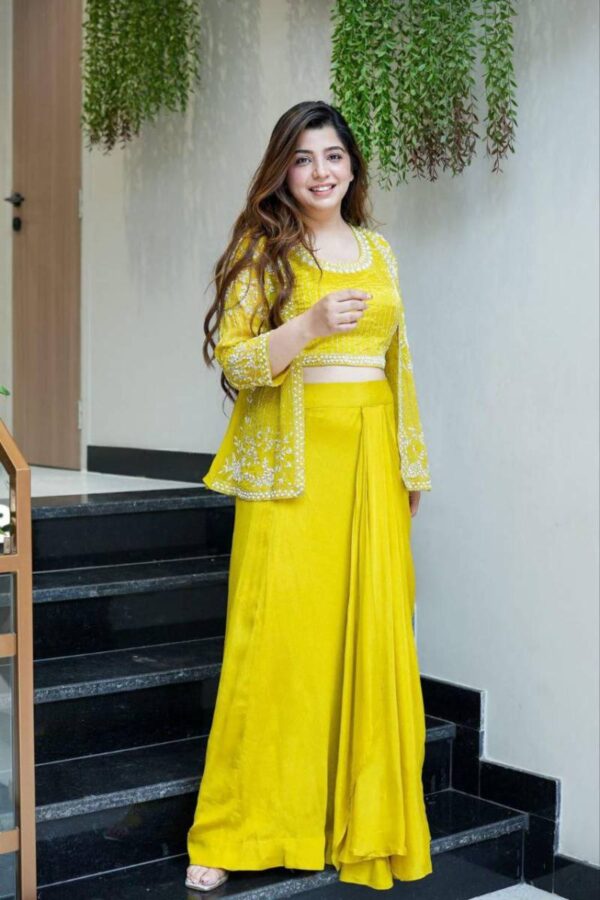 Bt 7096 Trending Party Wear Chinon Indo Western Catalog Wholesale Collection - Image 4