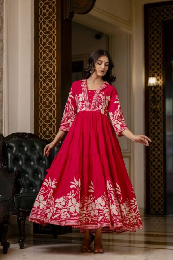 Naisha K 37 Mul Cotton Fancy Neck Kurti Catalog Wholesale Collection