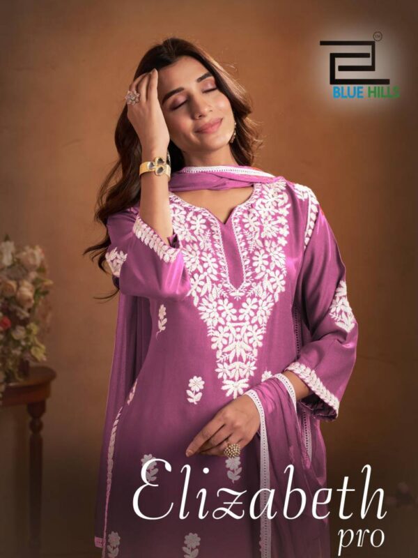 Blue Hills Elizabeth Pro Rayon White Thread Work Kurti Bottom With Dupatta Catalog Wholesale Collection