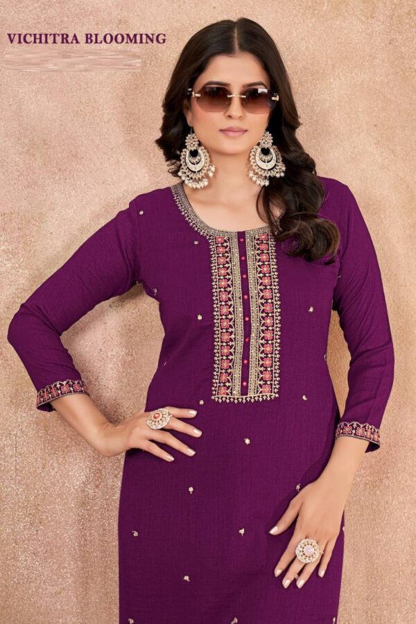 Vichitra Blooming Embroidered Casual Wear Kurti Catalog Wholesale Collection