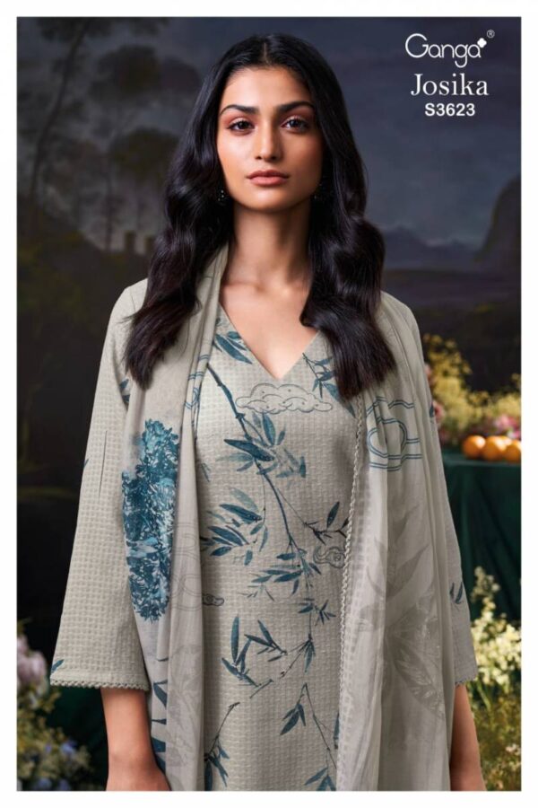 Ganga Josika Cotton Dobby Printed Embroidered Salwar Kameez Catalog Wholesale Collection