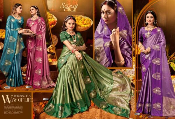 Saroj Kaanya Shree Satin Saroski Vol 2 Satin Silk Saree Catalog Wholesale Collection - Image 6