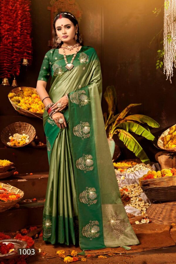 Saroj Kaanya Shree Satin Saroski Vol 2 Satin Silk Saree Catalog Wholesale Collection - Image 2