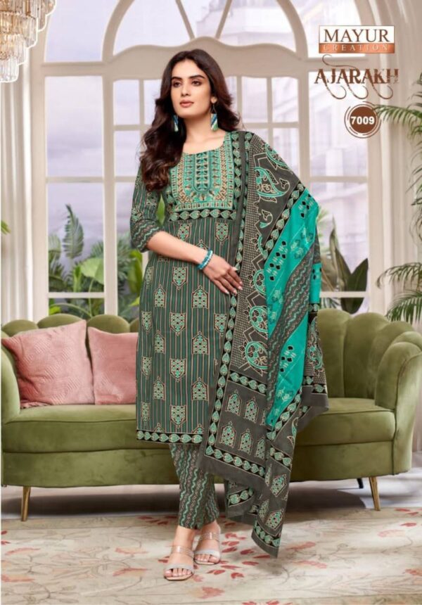 Mayur Ajarakh Vol 7 Cotton Printed Kurti Bottom With Dupatta Catalog Wholesale Collection - Image 8