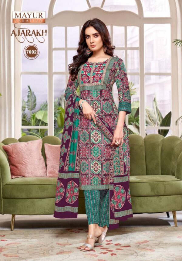 Mayur Ajarakh Vol 7 Cotton Printed Kurti Bottom With Dupatta Catalog Wholesale Collection - Image 10
