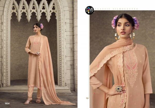 Four Dots Swarnika Viscose Maslin Dress Material Catalog Wholesale Collection - Image 2