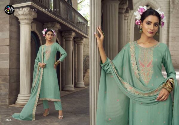 Four Dots Swarnika Viscose Maslin Dress Material Catalog Wholesale Collection - Image 4