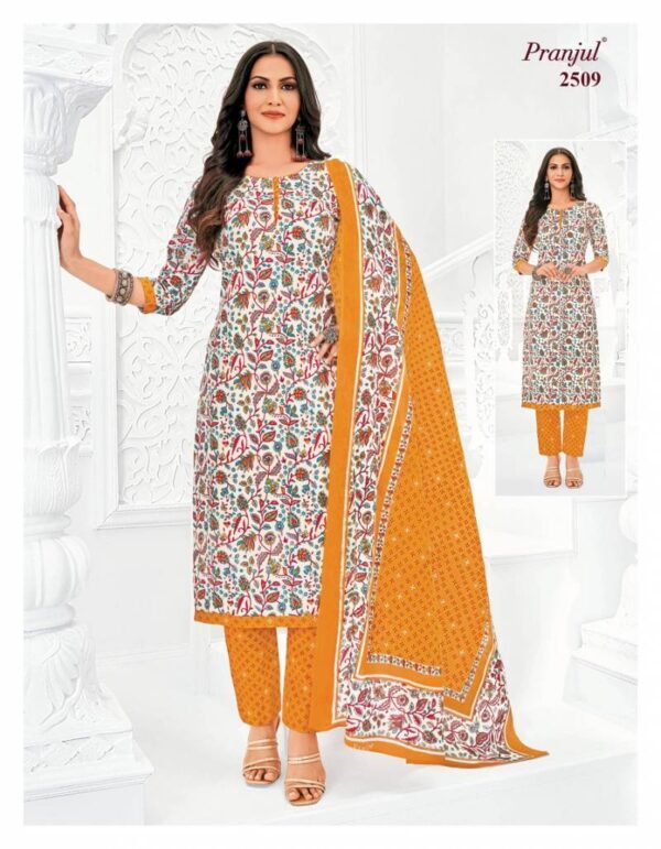 Pranjul Priyanka Vol 25 Cotton Printed Fancy Dress Material Catalog Wholesale Collection - Image 11