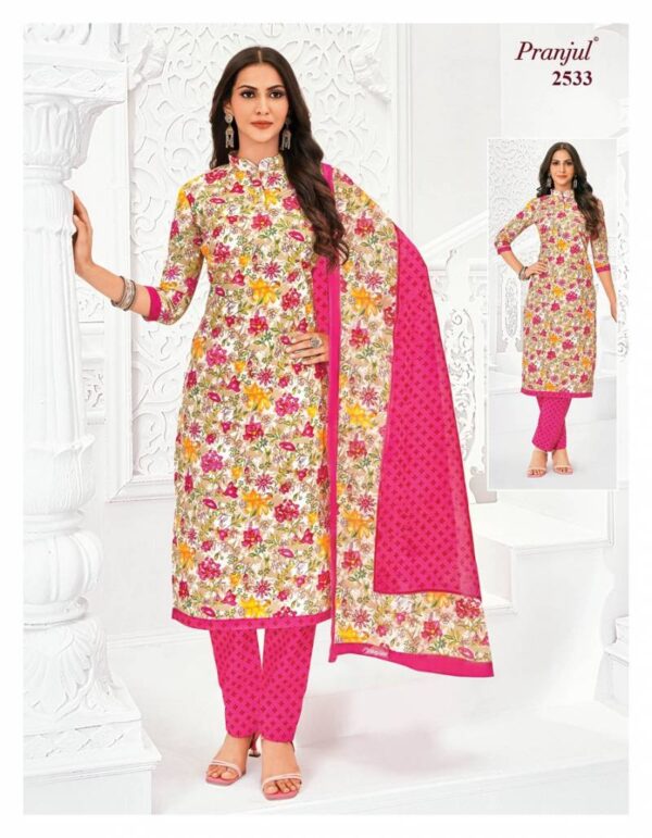 Pranjul Priyanka Vol 25 Cotton Printed Fancy Dress Material Catalog Wholesale Collection - Image 31
