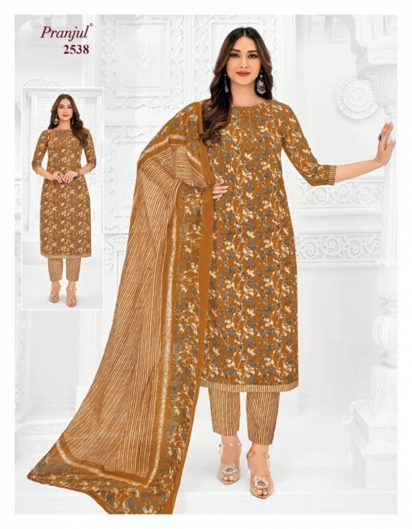 Pranjul Priyanka Vol 25 Cotton Printed Fancy Dress Material Catalog Wholesale Collection - Image 36