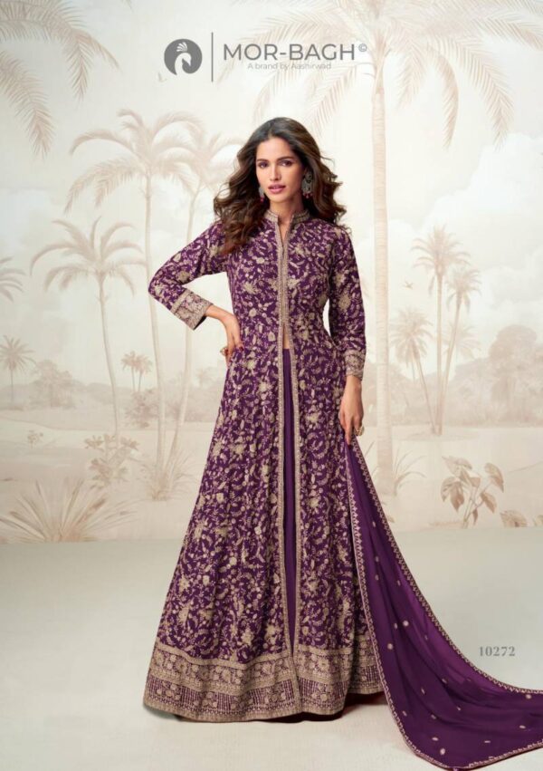 Aashirwad Mor Bagh Vamika Georgette Designer Salwar Kameez Catalog Wholesale Collection - Image 5