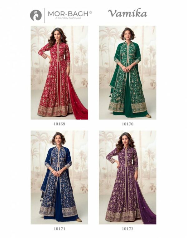 Aashirwad Mor Bagh Vamika Georgette Designer Salwar Kameez Catalog Wholesale Collection - Image 6
