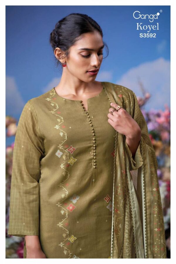 Ganga Koyel Cotton Mul Printed Embroidered Salwar Kameez Catalog Wholesale Collection