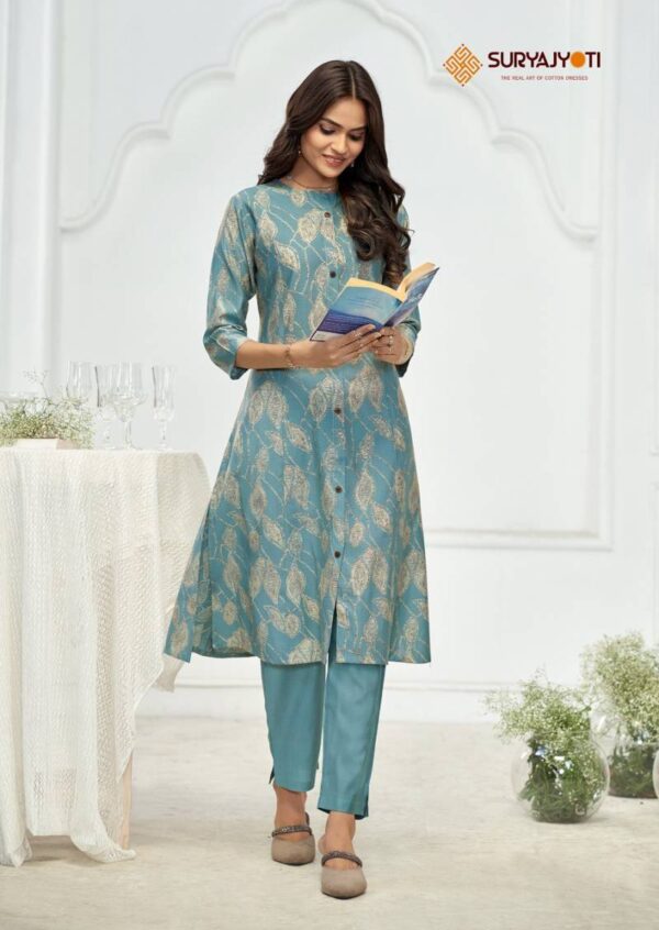 Suryajyoti Nimisha Vol 1 Printed Kurti With Pant Catalog Wholesale Collection - Image 2