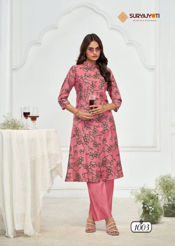 Suryajyoti Nimisha Vol 1 Printed Kurti With Pant Catalog Wholesale Collection - Image 3