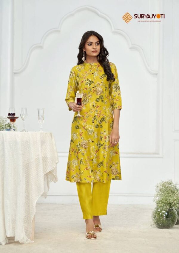 Suryajyoti Nimisha Vol 1 Printed Kurti With Pant Catalog Wholesale Collection - Image 4