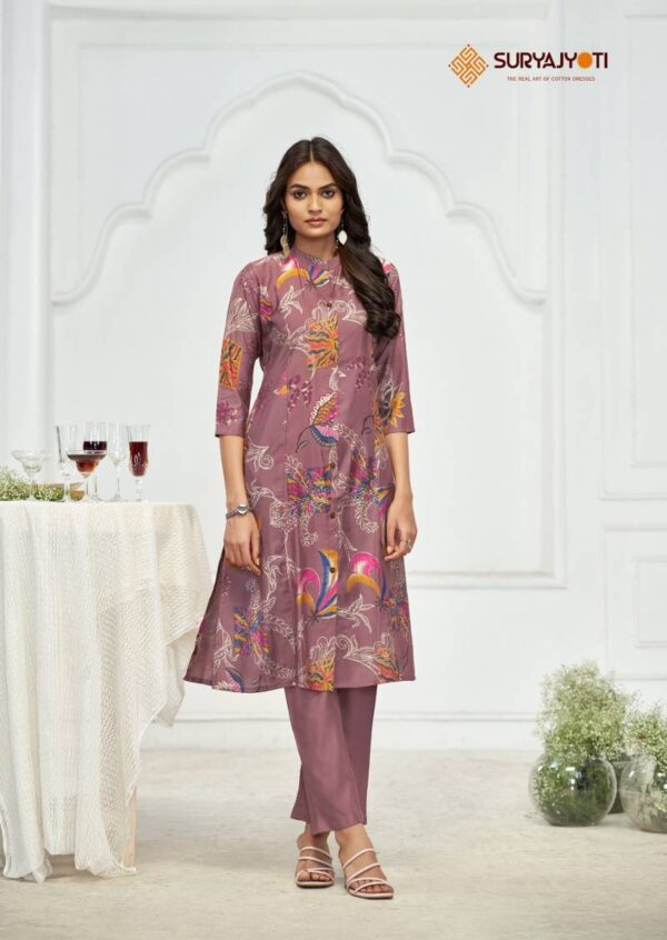 Suryajyoti Nimisha Vol 1 Printed Kurti With Pant Catalog Wholesale Collection - Image 5