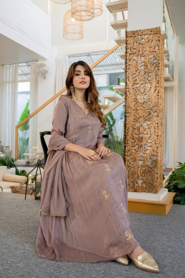 Naisha K 40 Chinon Full Flair Fancy Kurti Bottom With Dupatta Catalog Wholesale Collection - Image 6