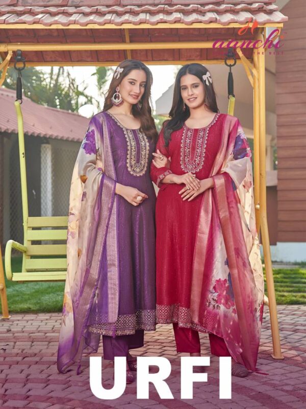 Aanchi Urfi Crunchy Kurti Bottom With Dupatta Catalog Wholesale Collection