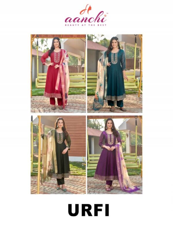 Aanchi Urfi Crunchy Kurti Bottom With Dupatta Catalog Wholesale Collection - Image 6