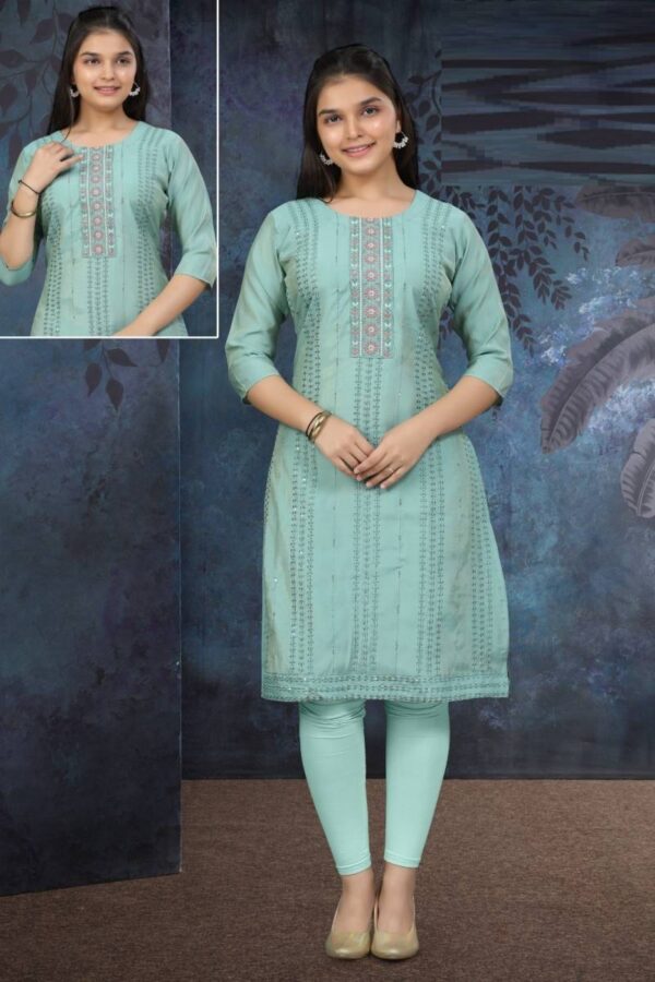 Diamond Kurti Vol 3 Roman Shimmer Kurti Catalog Wholesale Collection - Image 3