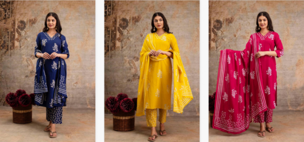 Naisha K 43 Cotton Printed Kurti Bottom With Dupatta Catalog Wholesale Collection - Image 4