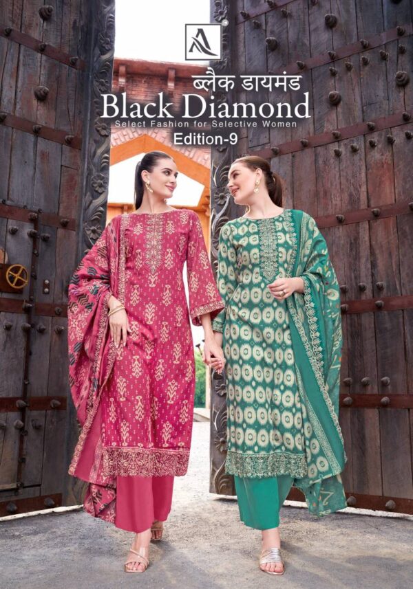 Alok Black Diamond Edition 9 Rayon Printed Dress Material Catalog Wholesale Collection
