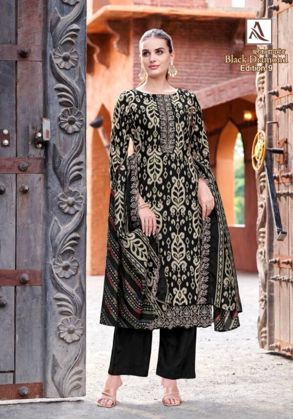 Alok Black Diamond Edition 9 Rayon Printed Dress Material Catalog Wholesale Collection - Image 2