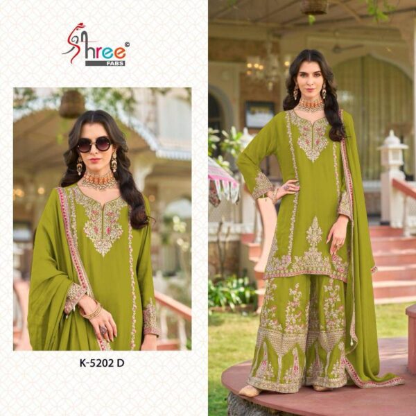 Shree K 5202 D To G Chinon Embroidered Pakistani Suit Catalog Wholesale Collection - Image 3